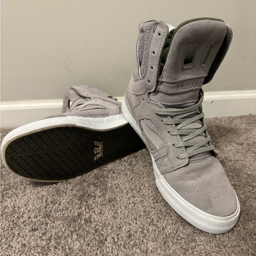 Supra RARE Chad Muska Pro Skytop II Light Grey/Olive Green Men’s 9.5 - Picture 4 of 9